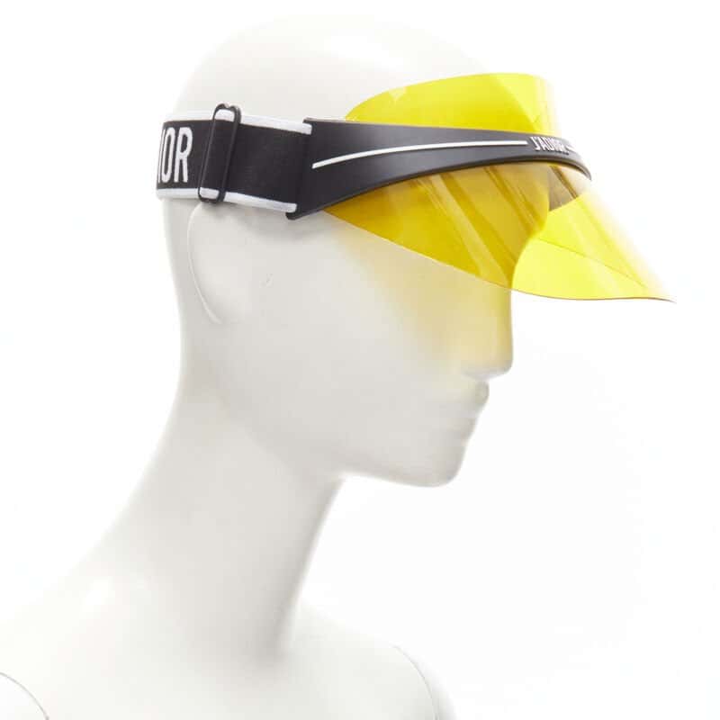 Christian Dior Yellow Visor Hat Yellow Plastic Never worn - Inside View