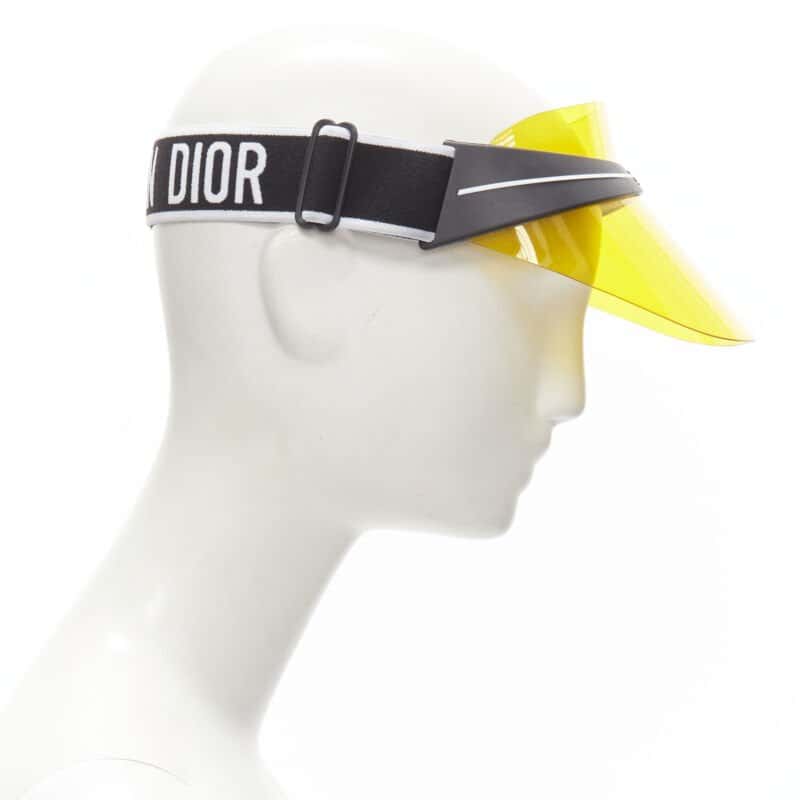 Christian Dior Yellow Visor Hat Yellow Plastic Never worn - Model View