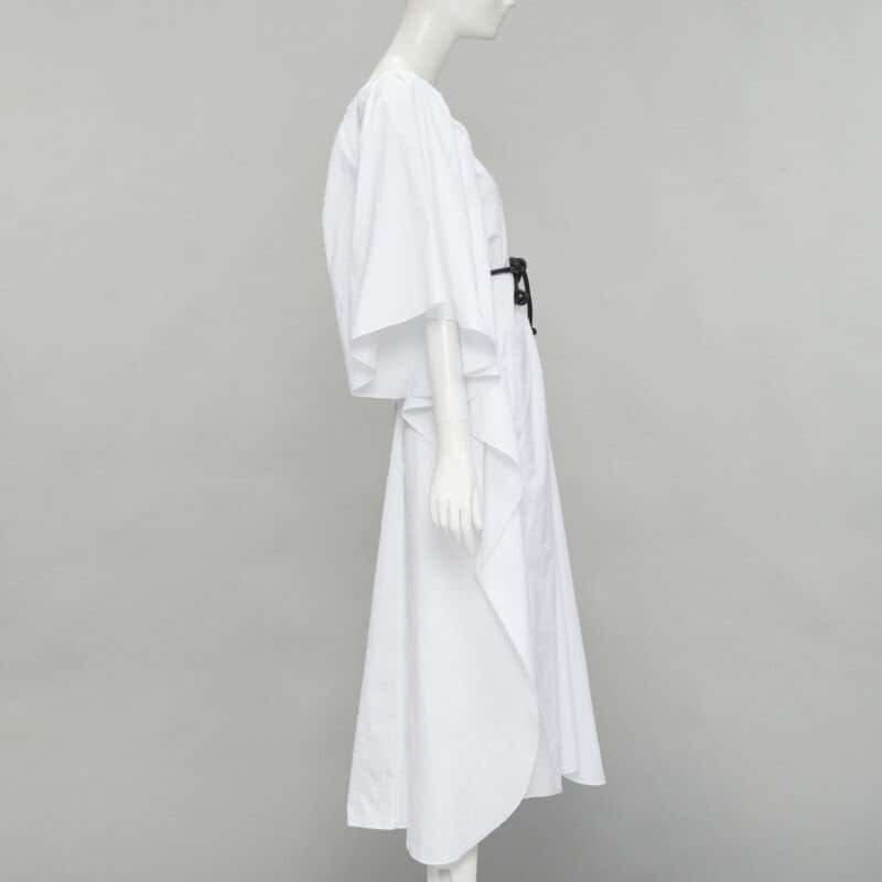 Roland Mouret Needlepoint Belt Dress White Cotton Never worn, with tag - Model View