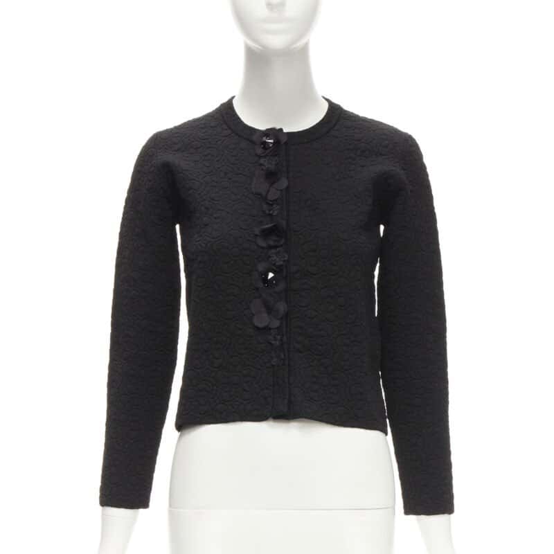 Fendi 3D Petal Cardigan Black Polyester Never worn - Front View