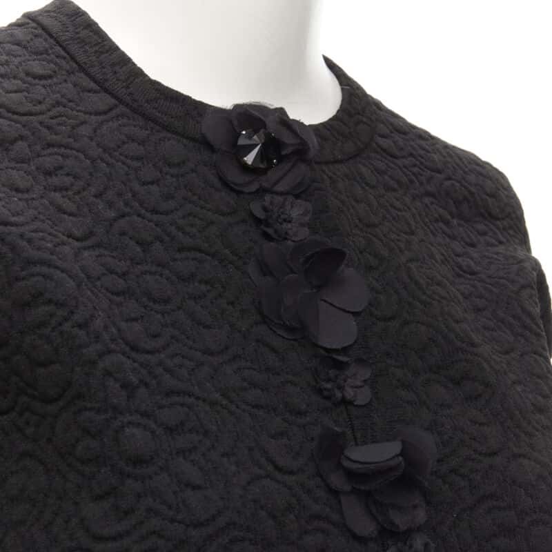 Fendi 3D Petal Cardigan Black Polyester Never worn - Back View