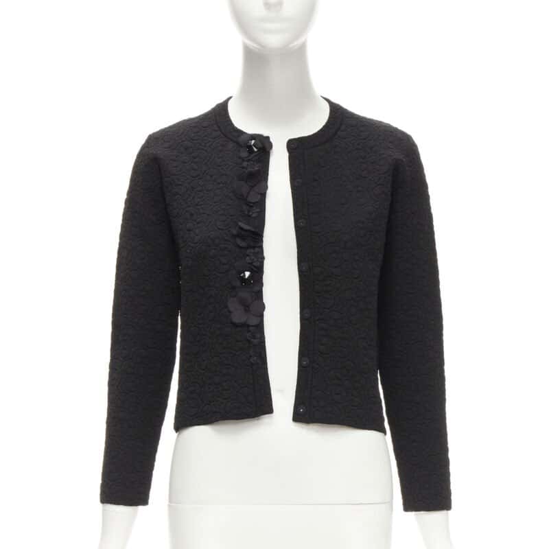 Fendi 3D Petal Cardigan Black Polyester Never worn - Inside View
