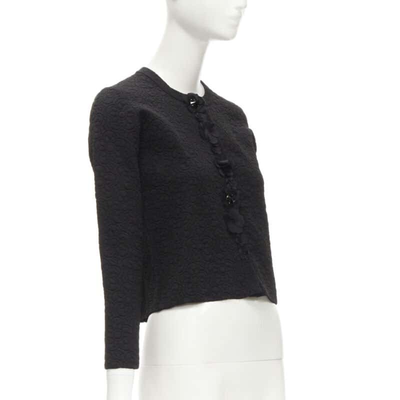 Fendi 3D Petal Cardigan Black Polyester Never worn - Model View