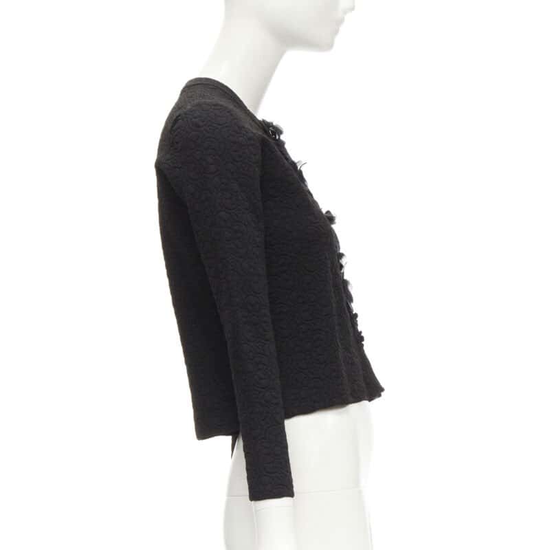 Fendi 3D Petal Cardigan Black Polyester Never worn - Box View