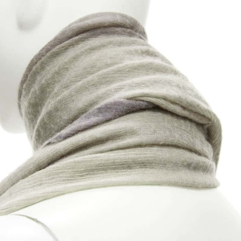 Hermès Colorblock Scarf Grey Cashmere Fair condition - Back View