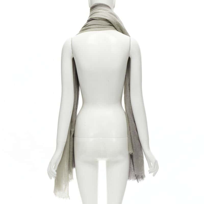 Hermès Colorblock Scarf Grey Cashmere Fair condition - Box View