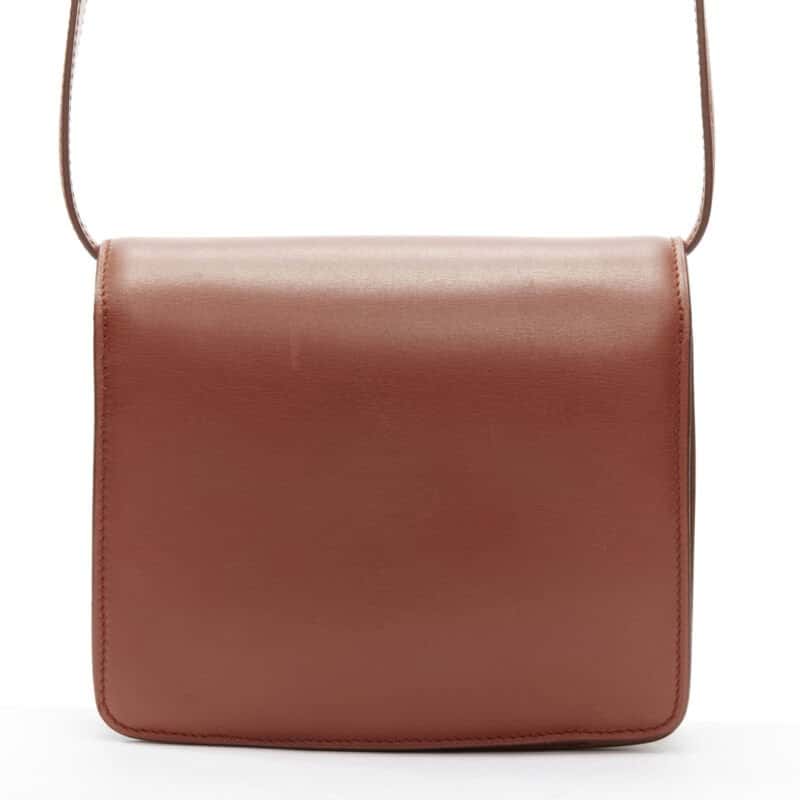 Celine White Matte Clutch Brown Leather Good condition - Box View