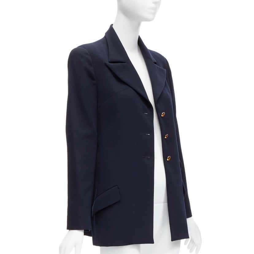 Chanel Navy Military Blazer Navy Wool Very good condition - Model View