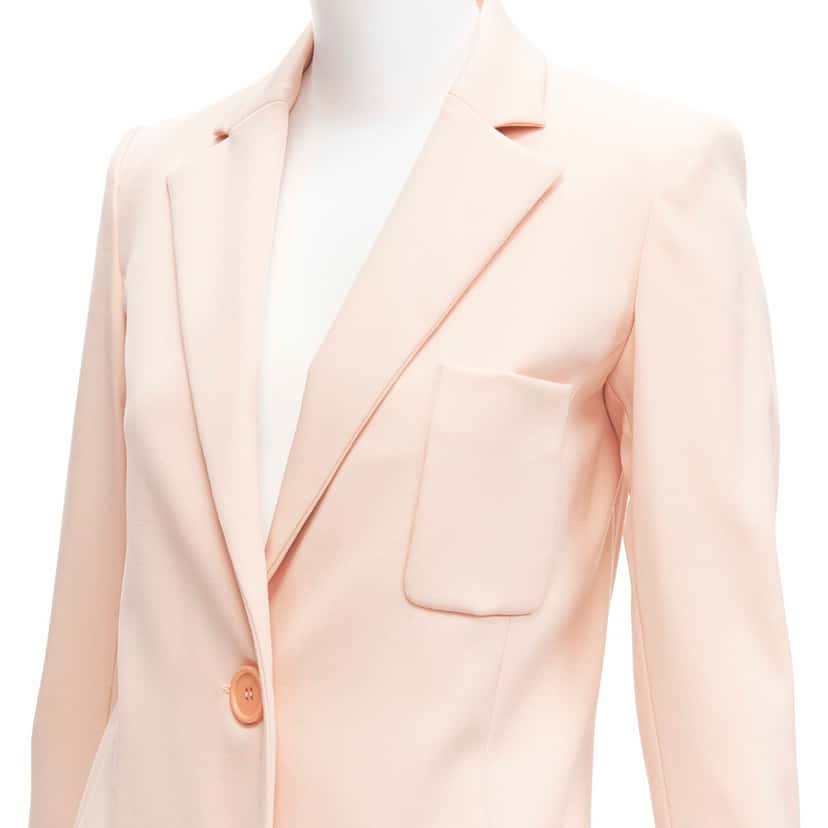 Oscar De La Renta Pink Longline Blazer Pink Wool Never worn - Back View