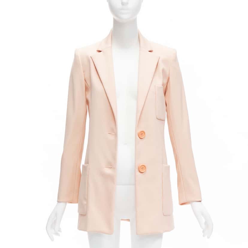 Oscar De La Renta Pink Longline Blazer Pink Wool Never worn - Inside View