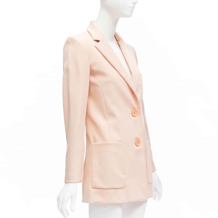Oscar De La Renta Pink Longline Blazer Pink Wool Never worn - Model View