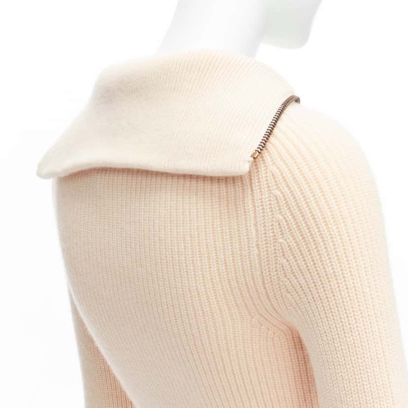 Petar Petrov Zip Sailor Collar Beige Cashmere Never worn, with tag - Back View