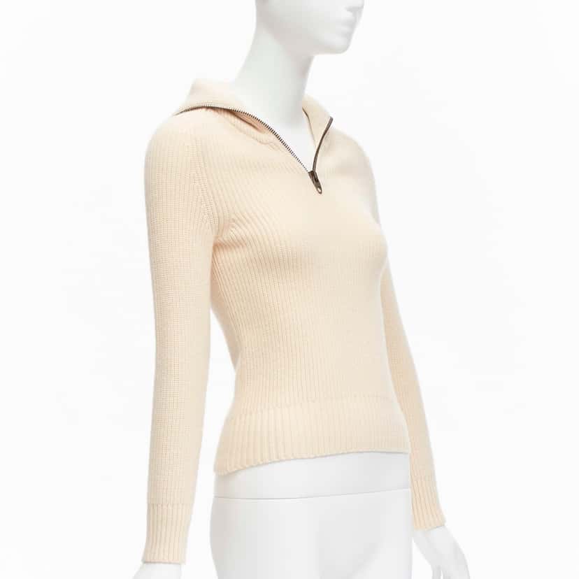 Petar Petrov Zip Sailor Collar Beige Cashmere Never worn, with tag - Inside View