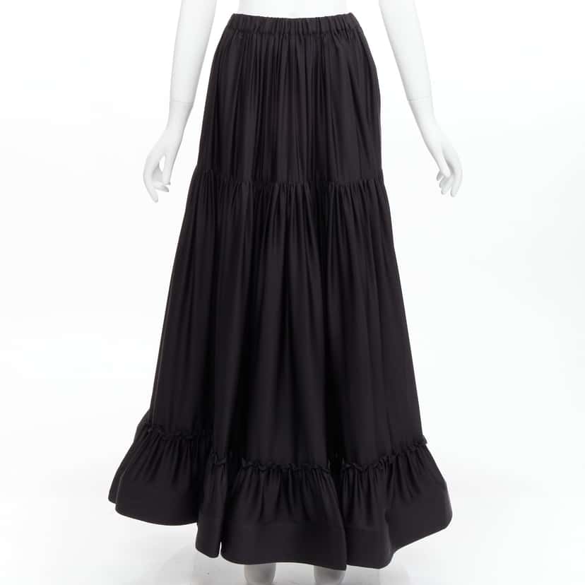 Stella McCartney Crin Flounce Skirt Black Silk Never worn - Front View