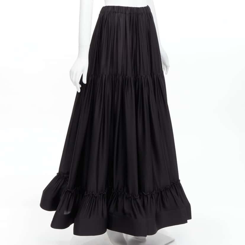 Stella McCartney Crin Flounce Skirt Black Silk Never worn - Model View