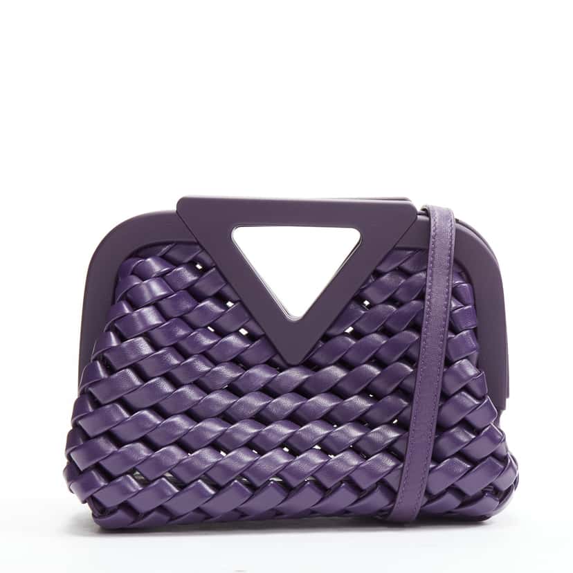 Bottega Veneta Point Purple Leather Very good condition - Front View