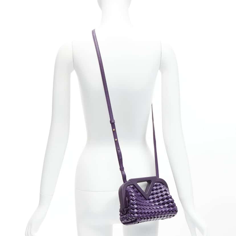 Bottega Veneta Point Purple Leather Very good condition - Back View