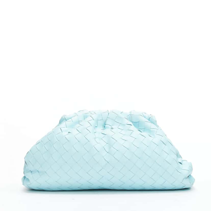 Bottega Veneta The Pouch Blue Leather Very good condition - Box View