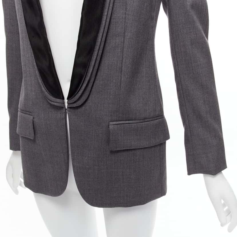 Stella Mccartney Grey Triple Layer Blazer Grey Wool Never worn - Back View