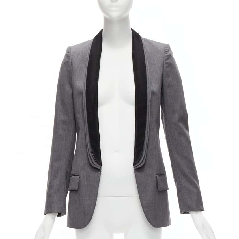 Stella Mccartney Grey Triple Layer Blazer Grey Wool Never worn - Inside View