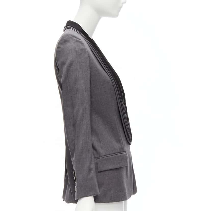 Stella Mccartney Grey Triple Layer Blazer Grey Wool Never worn - Box View