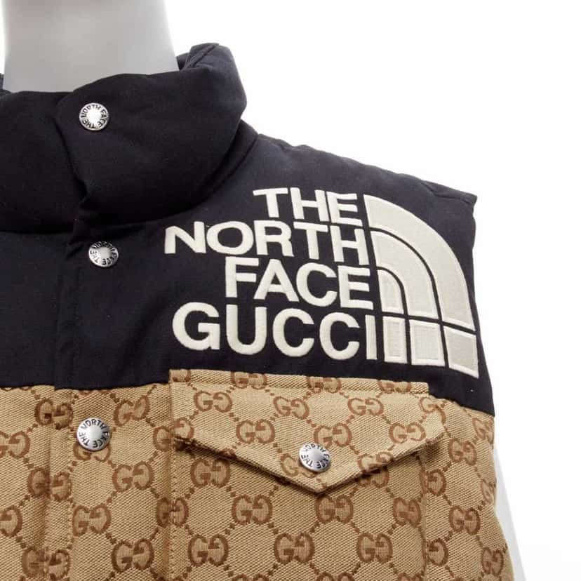 Gucci Black Monogram Vest Beige Cotton Very good condition - Back View