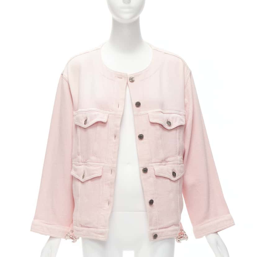 Chanel Pink Oversized Cotton Jacket Pink Cotton Very good condition - Inside View