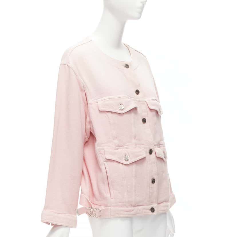Chanel Pink Oversized Cotton Jacket Pink Cotton Very good condition - Model View
