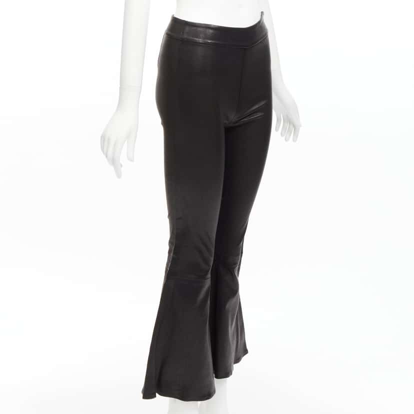 Frame Lambskin Cropped Pants Black Leather Very good condition - Inside View