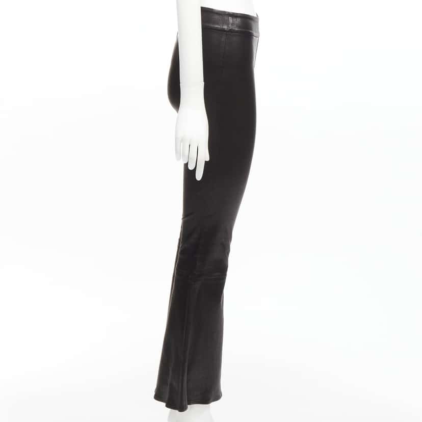 Frame Lambskin Cropped Pants Black Leather Very good condition - Model View