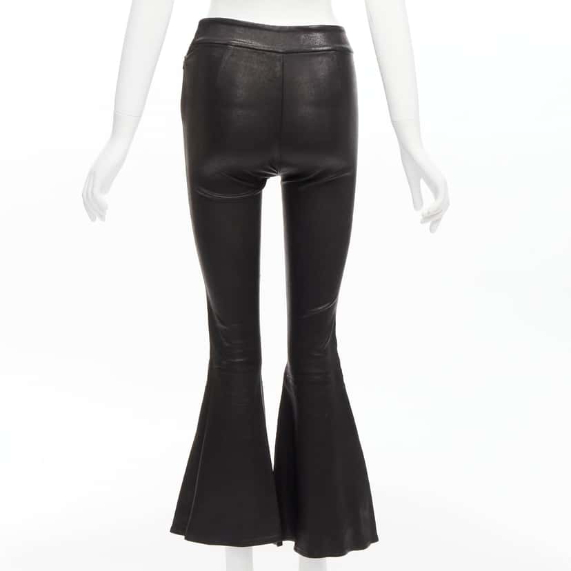 Frame Lambskin Cropped Pants Black Leather Very good condition - Box View