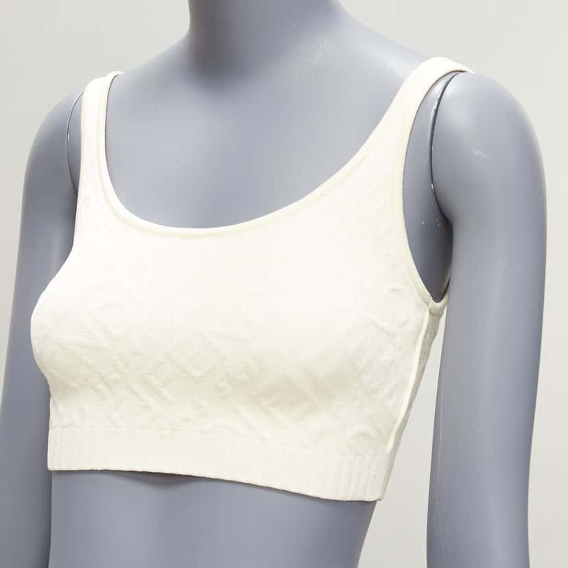 Fendi Logo Bralette Top Beige Viscose Never worn - Back View