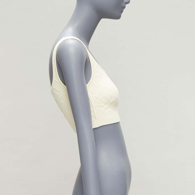 Fendi Logo Bralette Top Beige Viscose Never worn - Model View