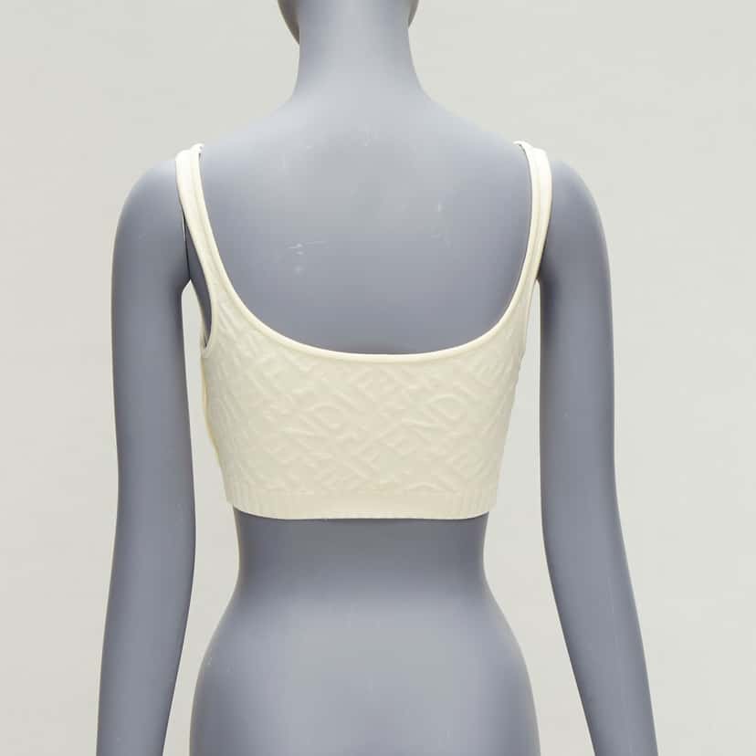 Fendi Logo Bralette Top Beige Viscose Never worn - Box View