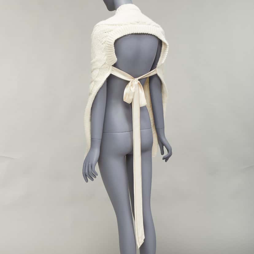 Simone Rocha Ribbon Tie Cable Top Beige Never worn - Box View
