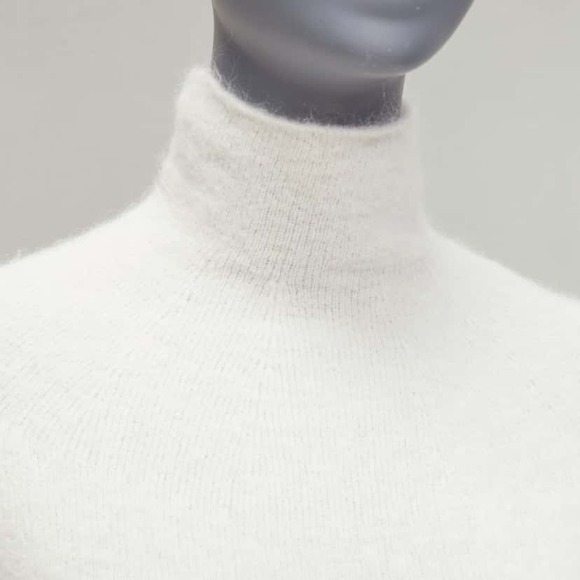 Jil Sander Split Front Sweater White Wool Never worn - Back View