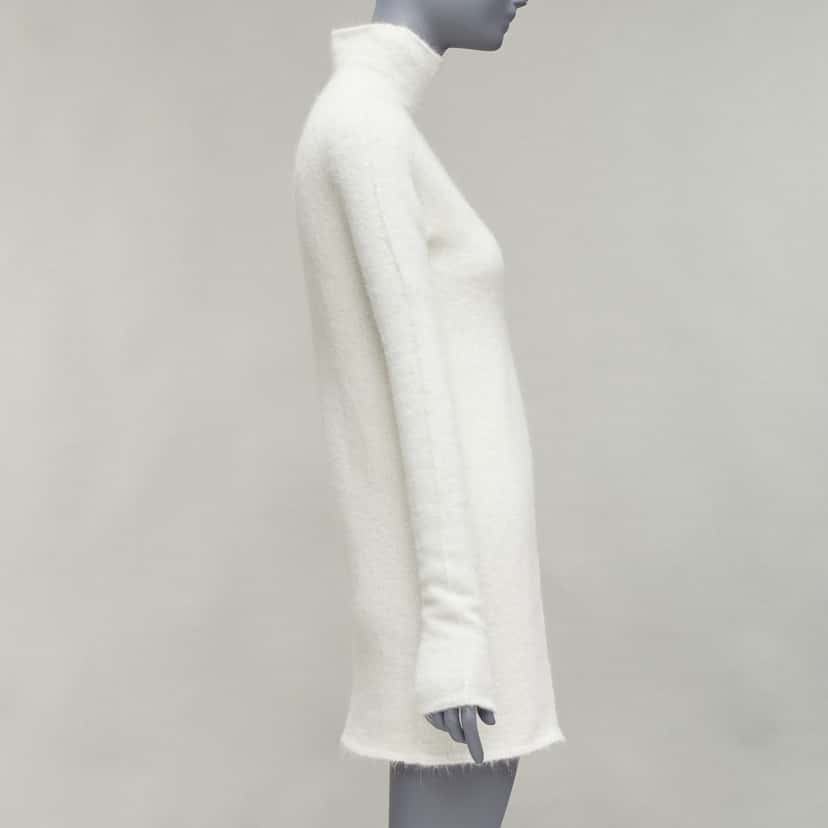 Jil Sander Split Front Sweater White Wool Never worn - Model View