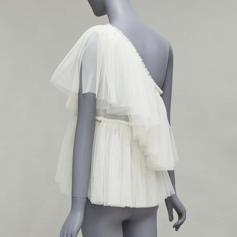 Molly Goddard Tulle Tiered Top Beige Never worn, with tag - Back View