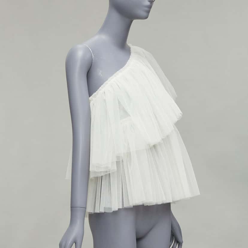 Molly Goddard Tulle Tiered Top Beige Never worn, with tag - Inside View