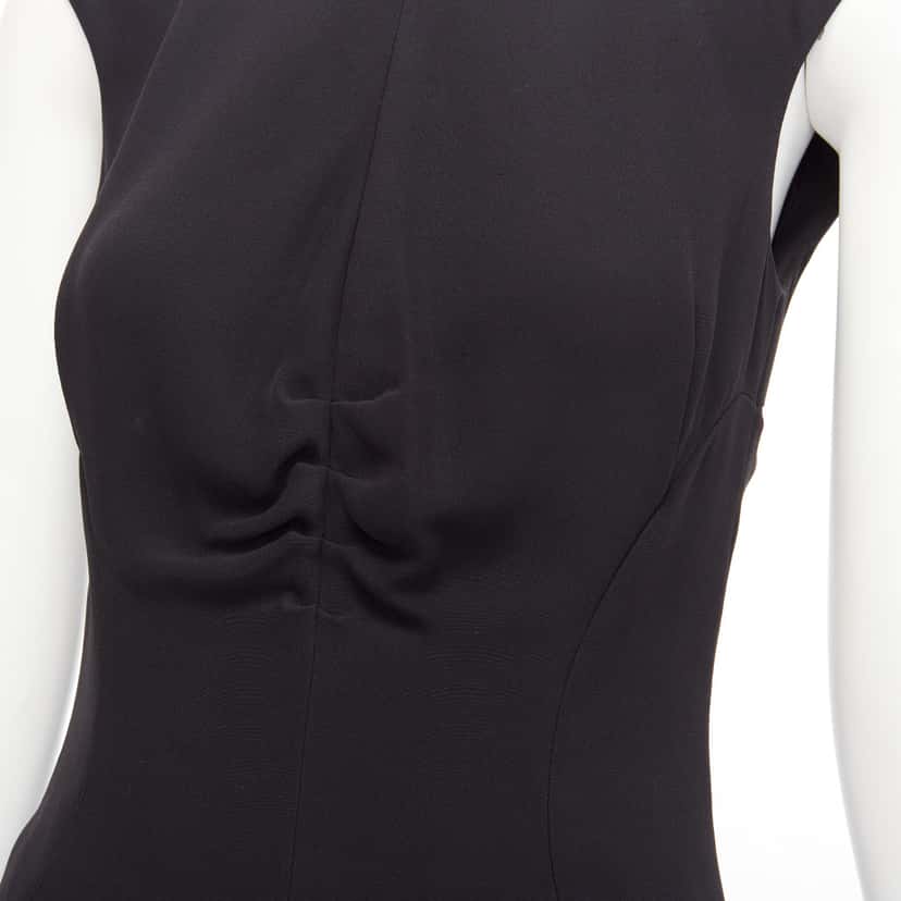 Chanel Ruched Shift Dress Black Silk Very good condition - Back View