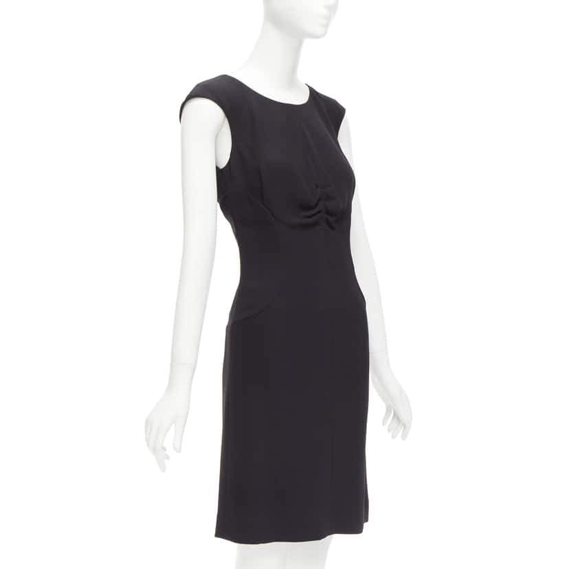 Chanel Ruched Shift Dress Black Silk Very good condition - Inside View