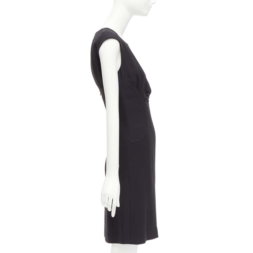 Chanel Ruched Shift Dress Black Silk Very good condition - Model View