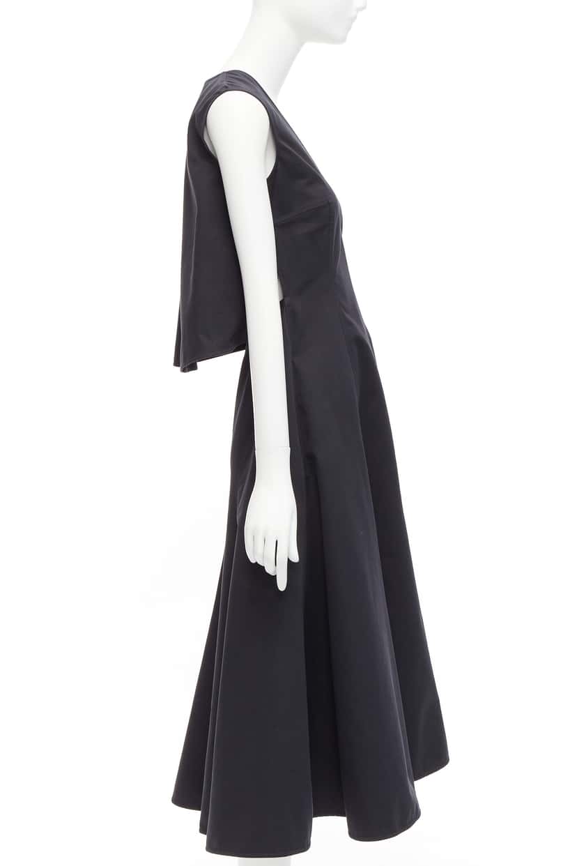 Jil Sander Cape Back Dress Black Cotton Very good condition - Inside View