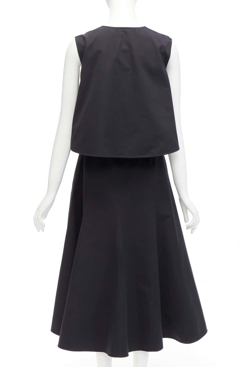 Jil Sander Cape Back Dress Black Cotton Very good condition - Model View