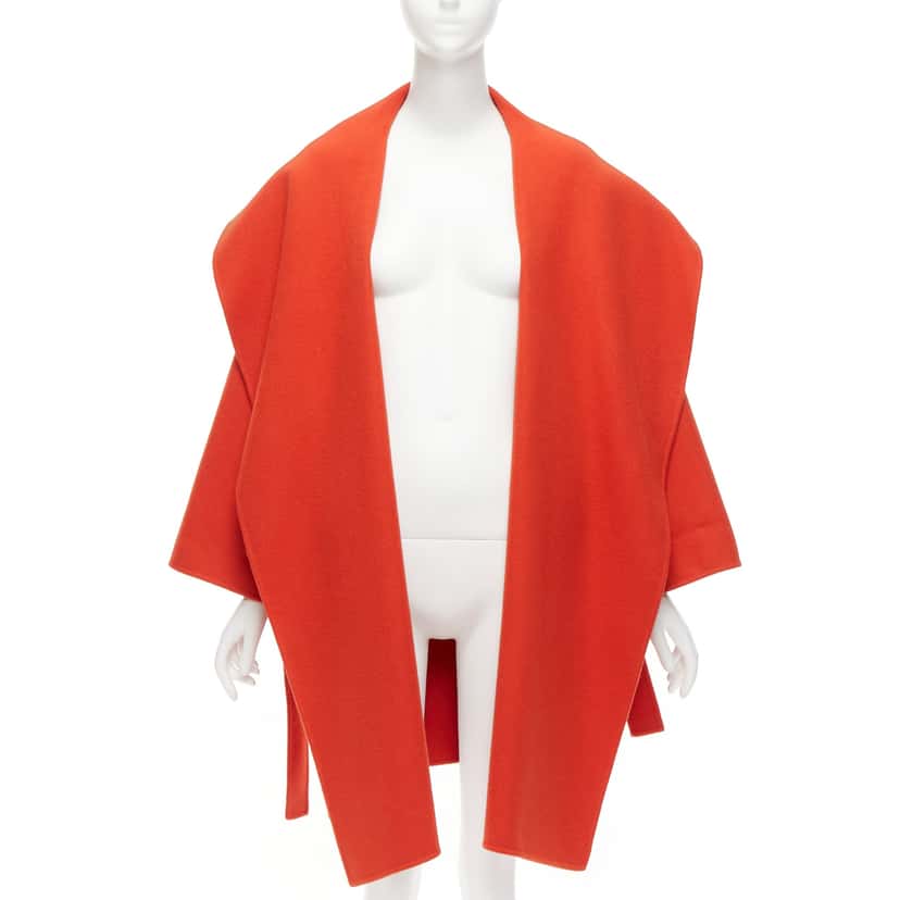 Bottega Veneta Red Cashmere Belted Coat Red Cashmere Never worn - Inside View