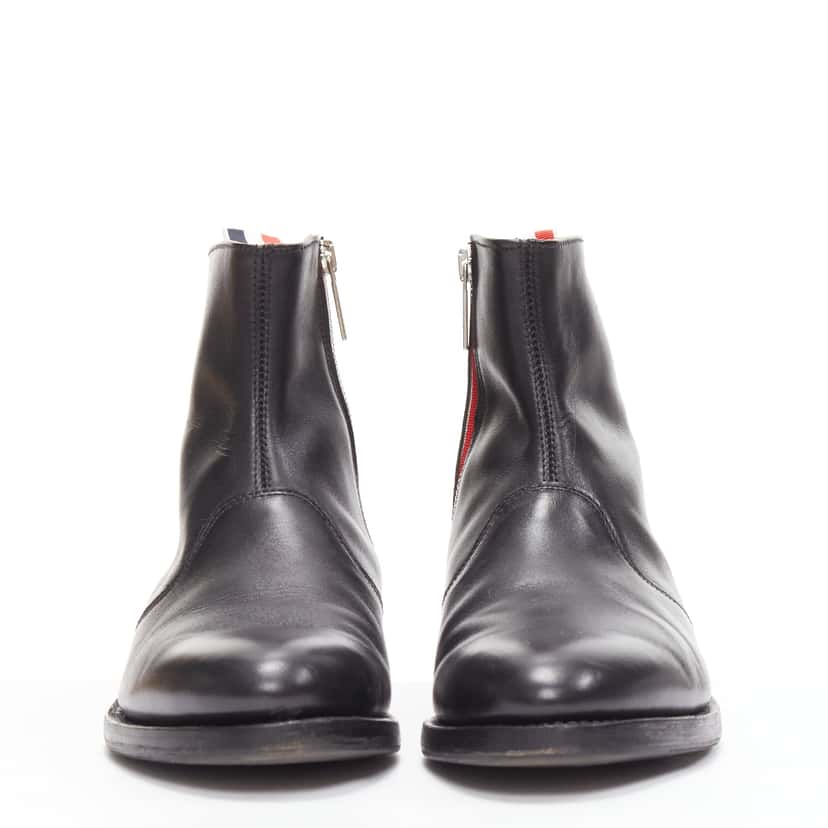 Thom Browne Minimal Tab Zip Boots Black Leather Good condition - Inside View