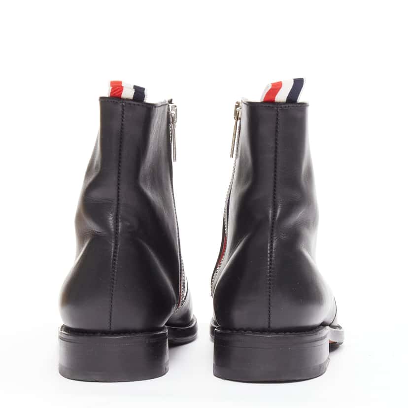 Thom Browne Minimal Tab Zip Boots Black Leather Good condition - Box View