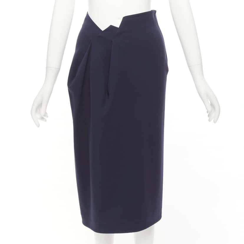 Jil Sander Jagged Waist Skirt Navy Never worn - Front View