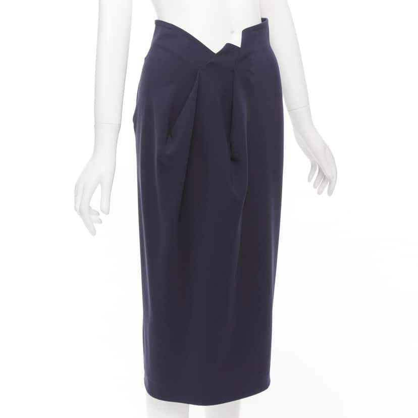 Jil Sander Jagged Waist Skirt Navy Never worn - Inside View
