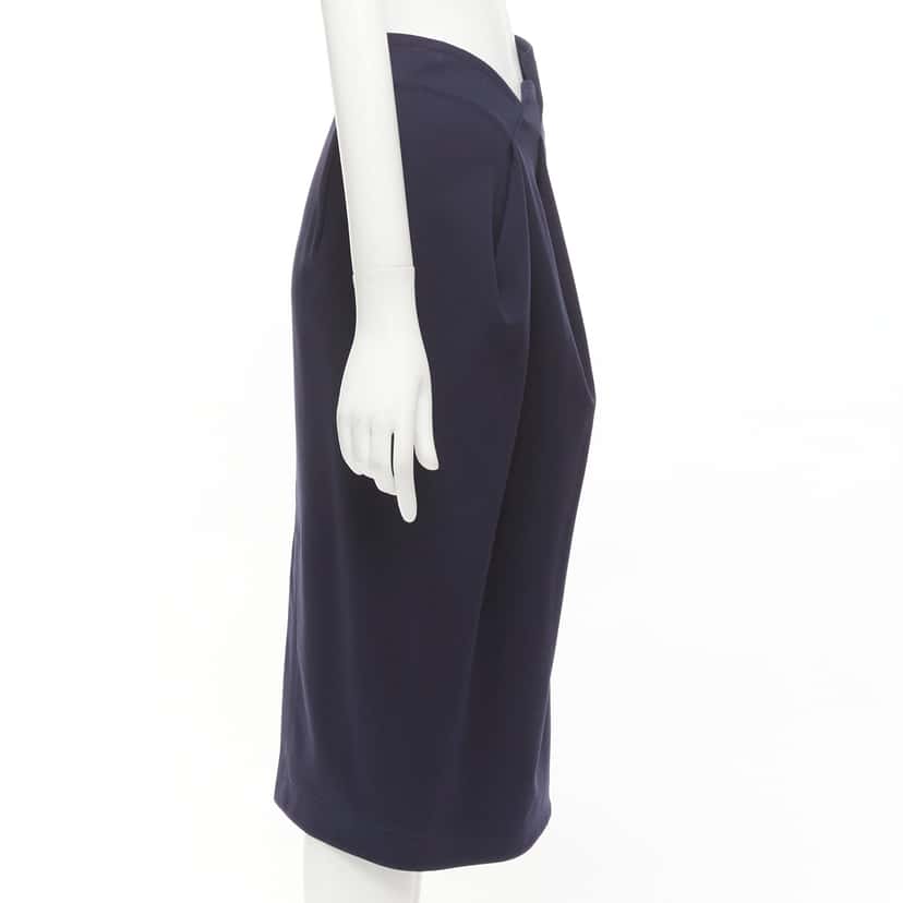 Jil Sander Jagged Waist Skirt Navy Never worn - Model View